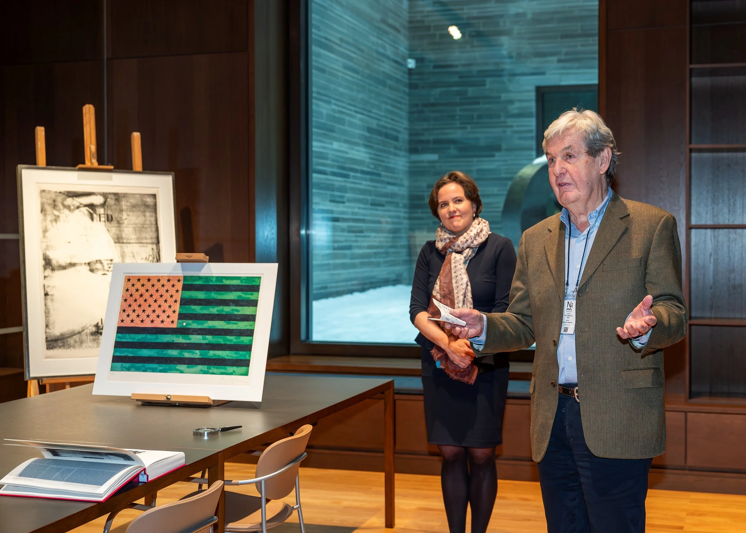 Styreleder i Nsjonalgalleriets venner, Hans Chr Magnus og Nasjonalmuseets direktør Ingrid Røynesdal