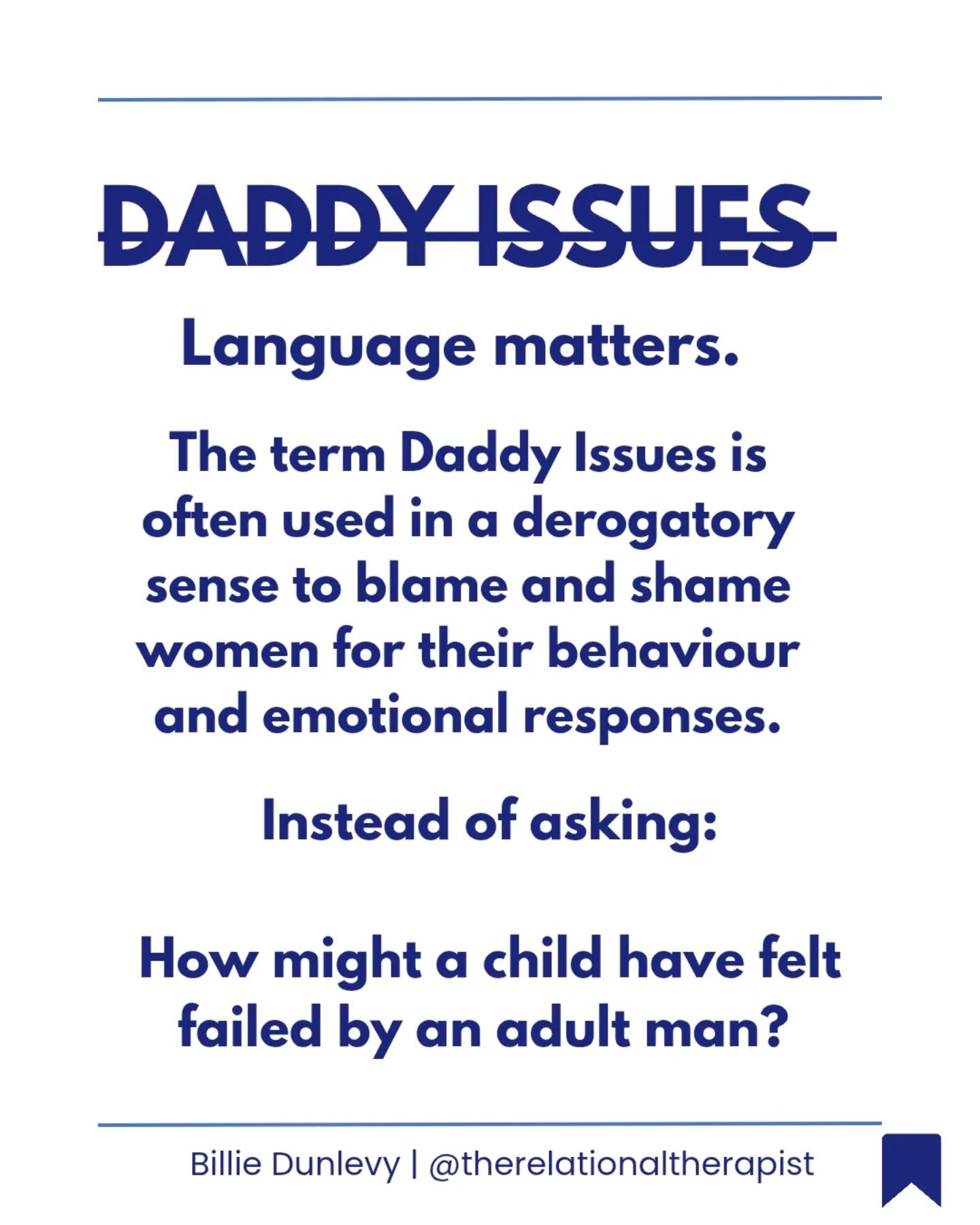 Using the term Father Wound instead helps us to step away from blaming language and instead consider the fundamental truth; that children are not responsible for the behaviour, choices, emotional wellbeing or circumstances of their caregivers 💙

#ab