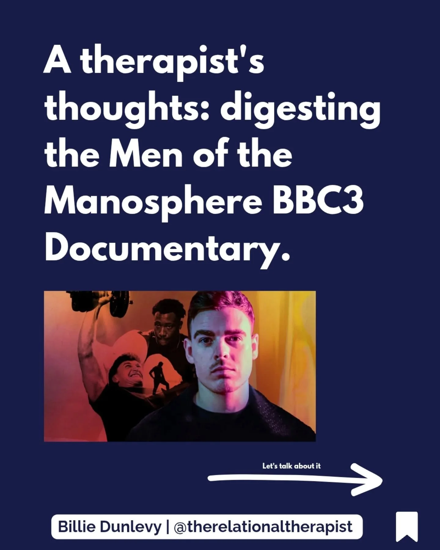A client rescheduled last minute today, so I used the hour I got back to watch @bbcthree documentary Men of the Manosphere created by @mrjamesblake. 

It's on iplayer, or it airs tonight at 10pm.

It's worth all of our time to better understand the c