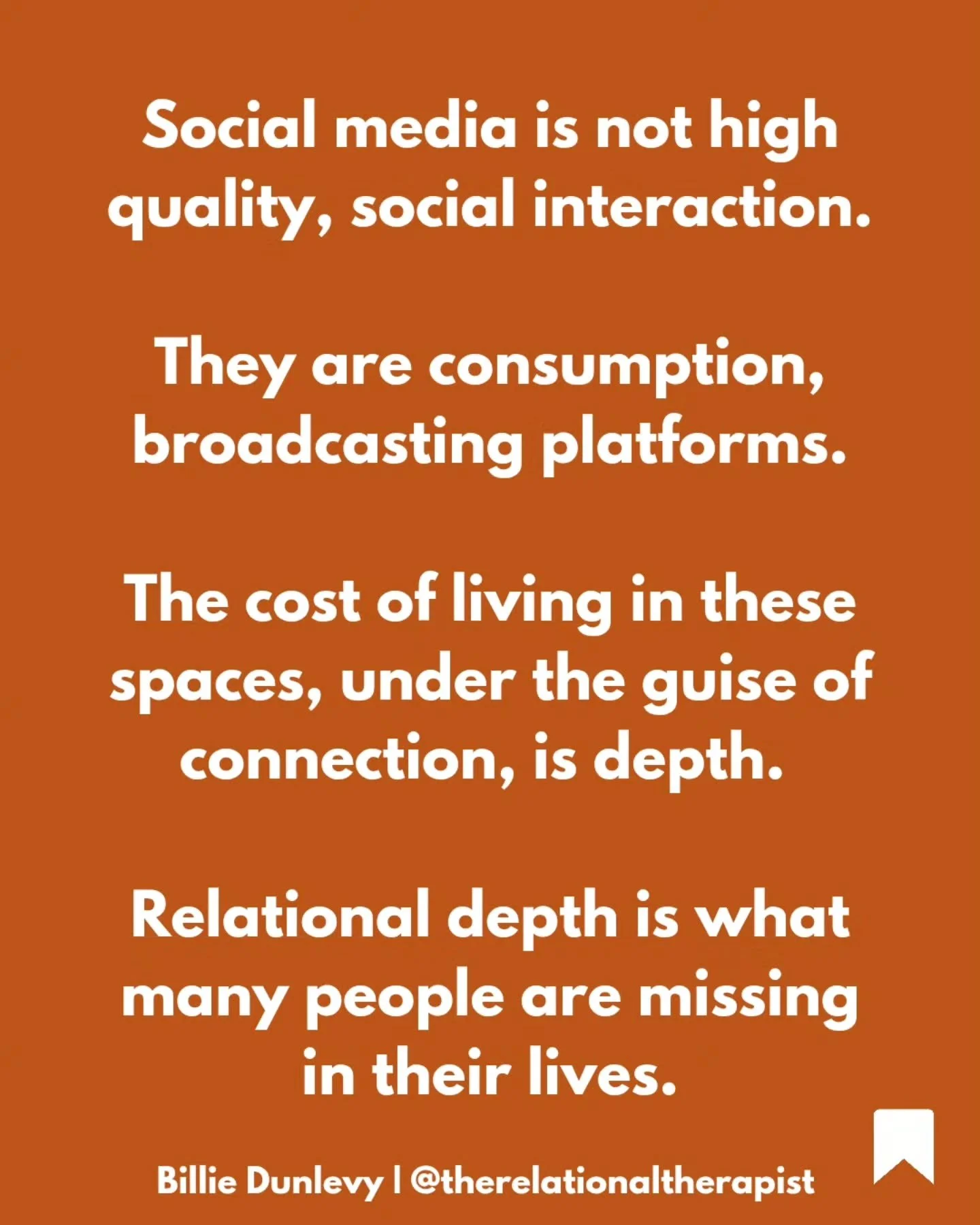 Consumption platforms aren't able to provide relational depth. They are by the very design, intended for transaction and shallow interaction.

We all know in are hearts that the word social in these platforms is part of the trance.

The trance of bel