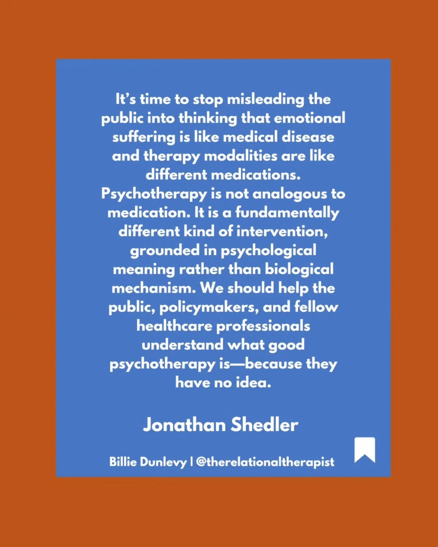 Have always disliked this ill fitting analogue. Let pyschotherapy be it's own powerful vehicle for change and meaning making.

#pyschotherapy #education #mentallife #meaningmaking
#mentalisation