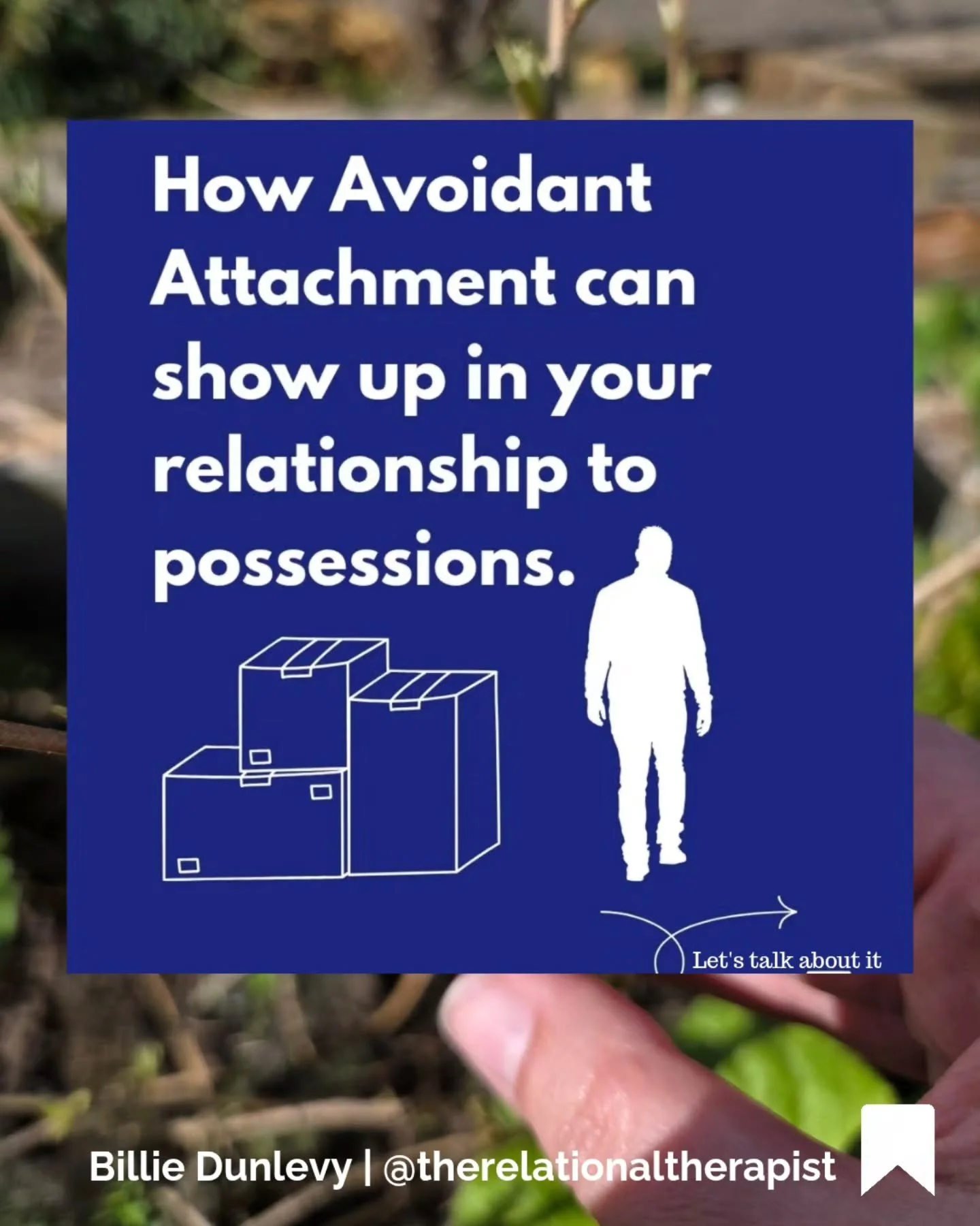 Objects and our stories. 💙

#possessions #avoidantattachment #insecureattachment #attachmentstyles #onlinetherapy