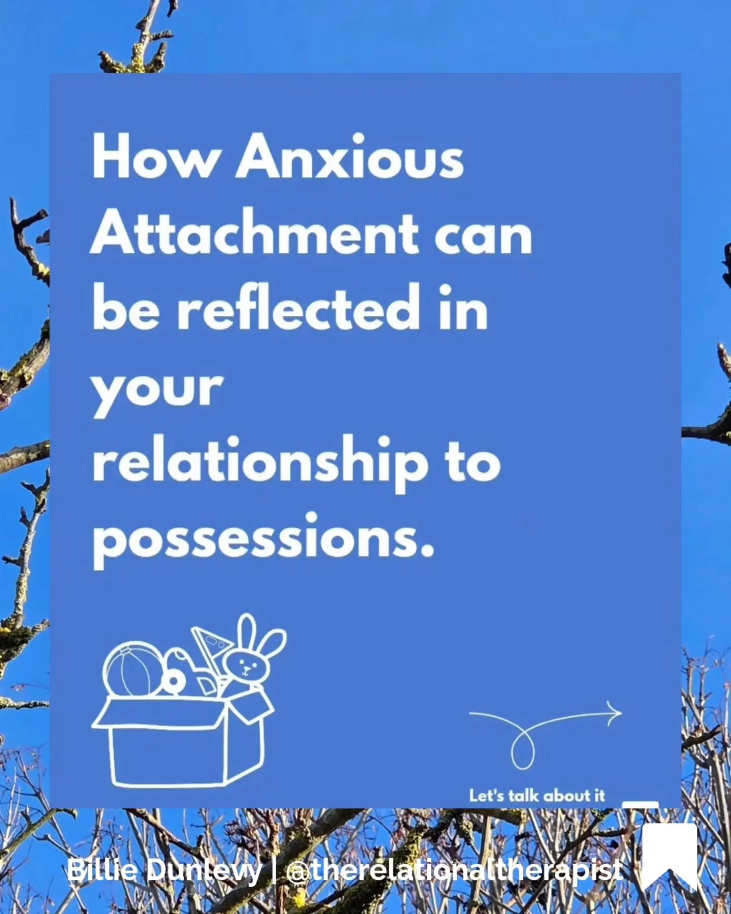 Possessions and our stories 💭

#anxiousattachment #insecureattachment #attachmentstyles #onlinetherapy #relational