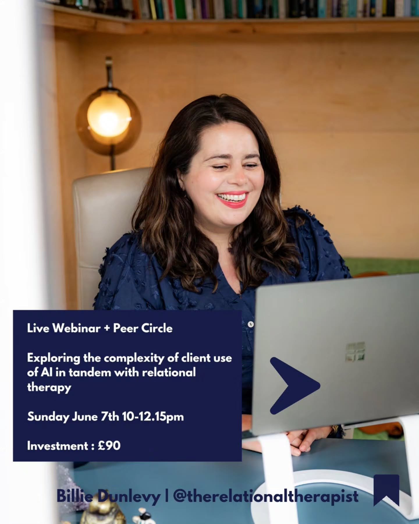 🔔 Your next CPD has landed! 🔔

I'm really looking forward to sharing my ideas and reflections with peers this weekend related to client's Gen AI use and how we can look at this through a relational lens 🔬

After the webinar I will be facilitating 