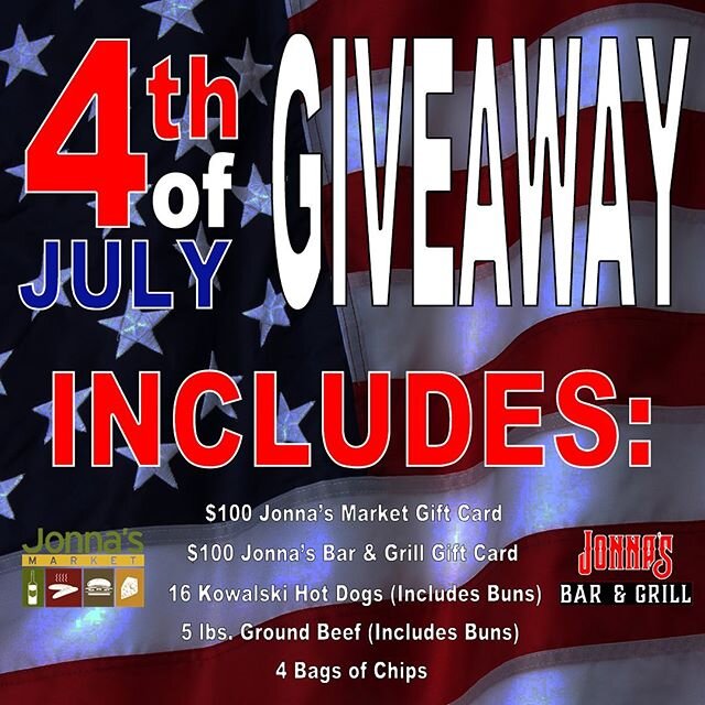 🇺🇸GIVEAWAY TIME🇺🇸
The Fourth of July is right around the corner and we are excited to celebrate with all of our Jonna&rsquo;s family!  Enter now to win the Ultimate Summer BBQ  celebration gift box...$100 gift card to both Jonna&rsquo;s Market an