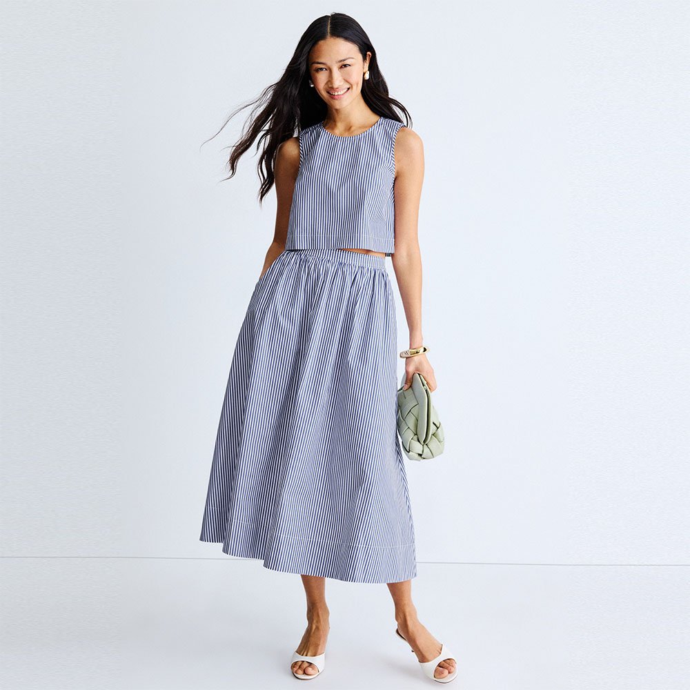 Peter Som x RTR Pinstripe Midi Skirt