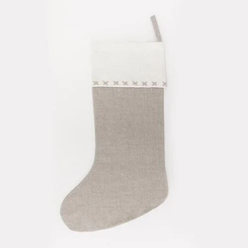Stitch Trim Linen Stocking