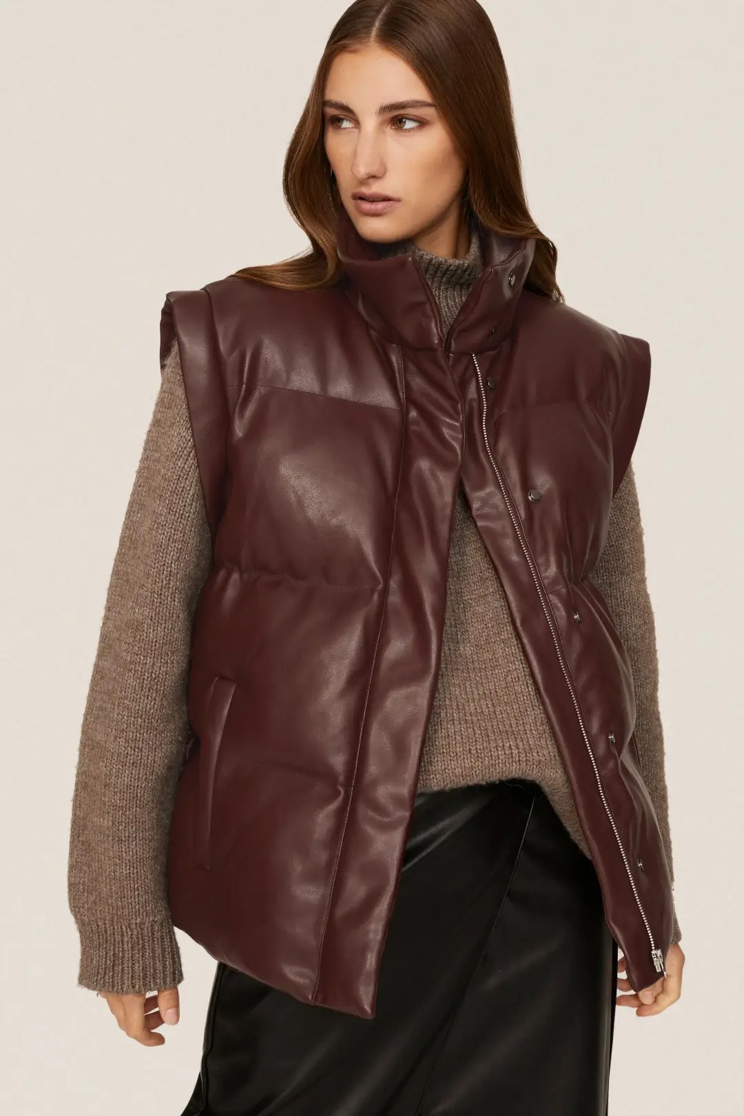 Peter Som Rent the Runway Puffer Vest Leather