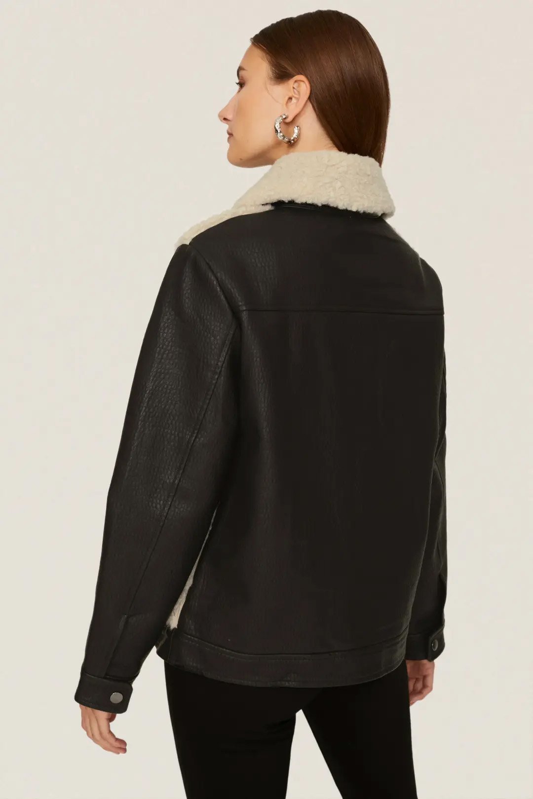 Sherpa Faux Leather Jacket Rent the Runway