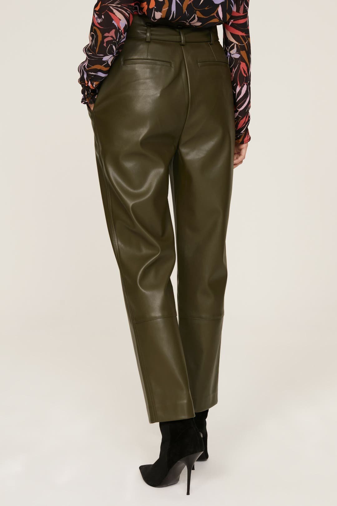 dark green leather pants rent the runway fall 2022