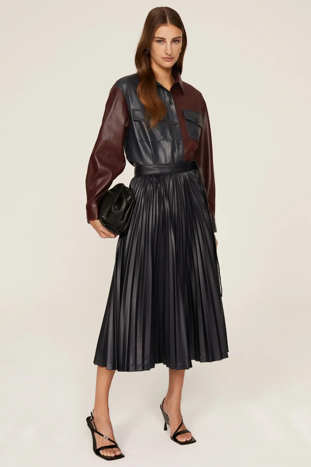 Faux leather shacket peter som