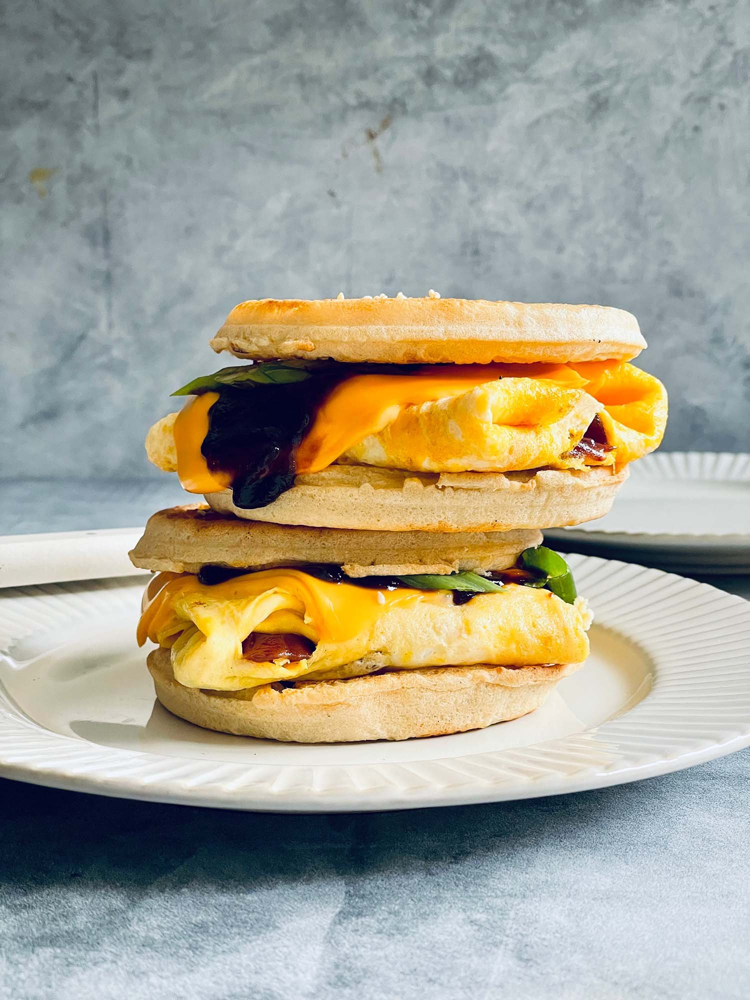 waffle breakfast sandwich peter som