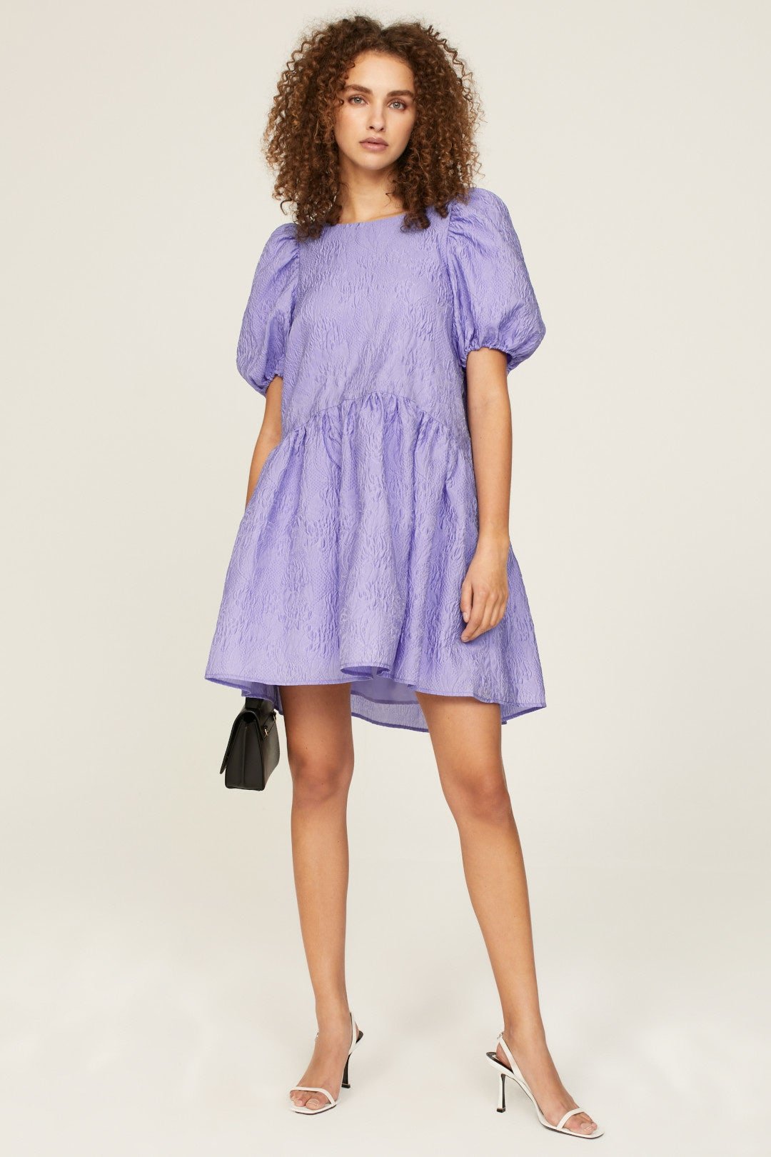 short purple dress with bows peter som