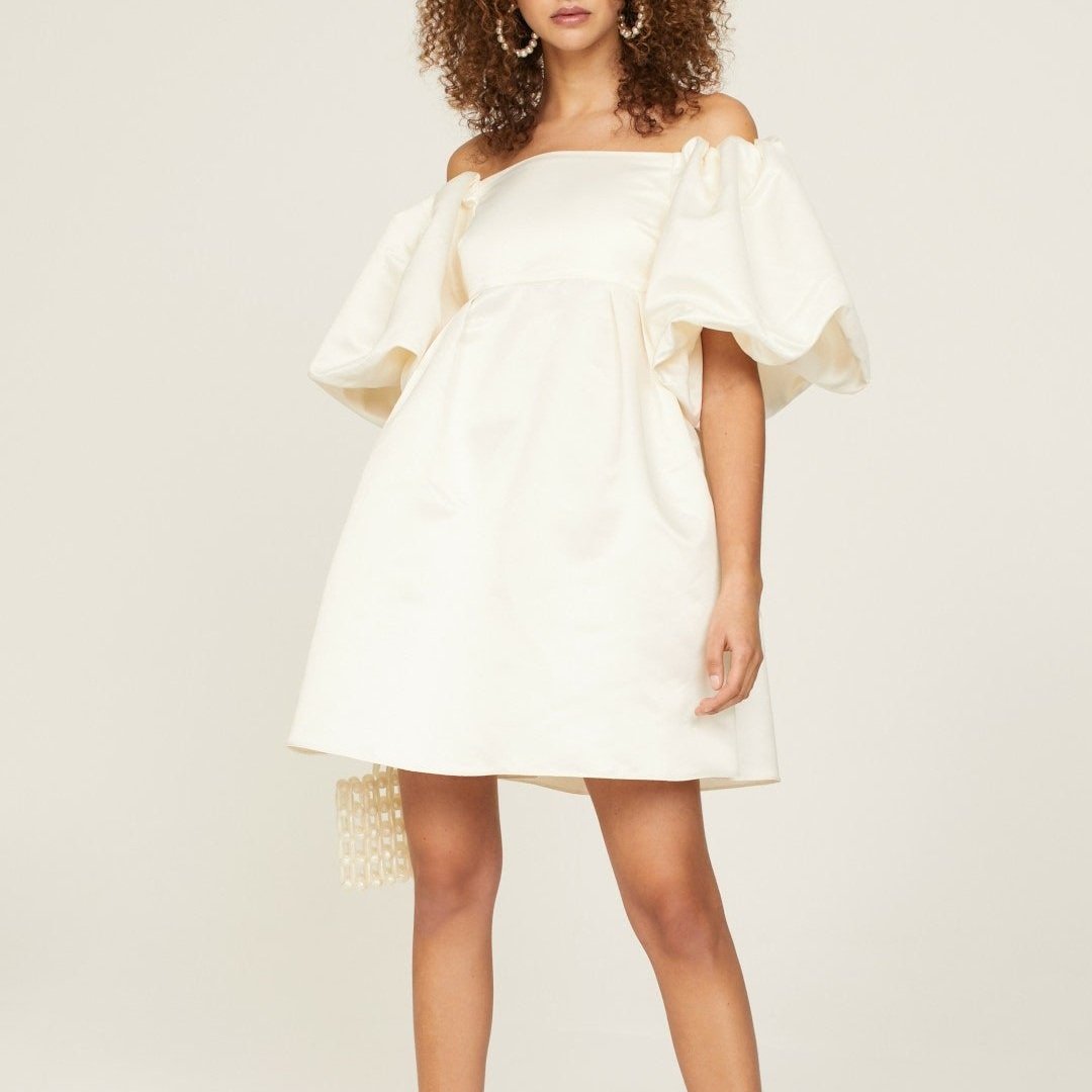 Peter Som Collective White Satin Mini Dress