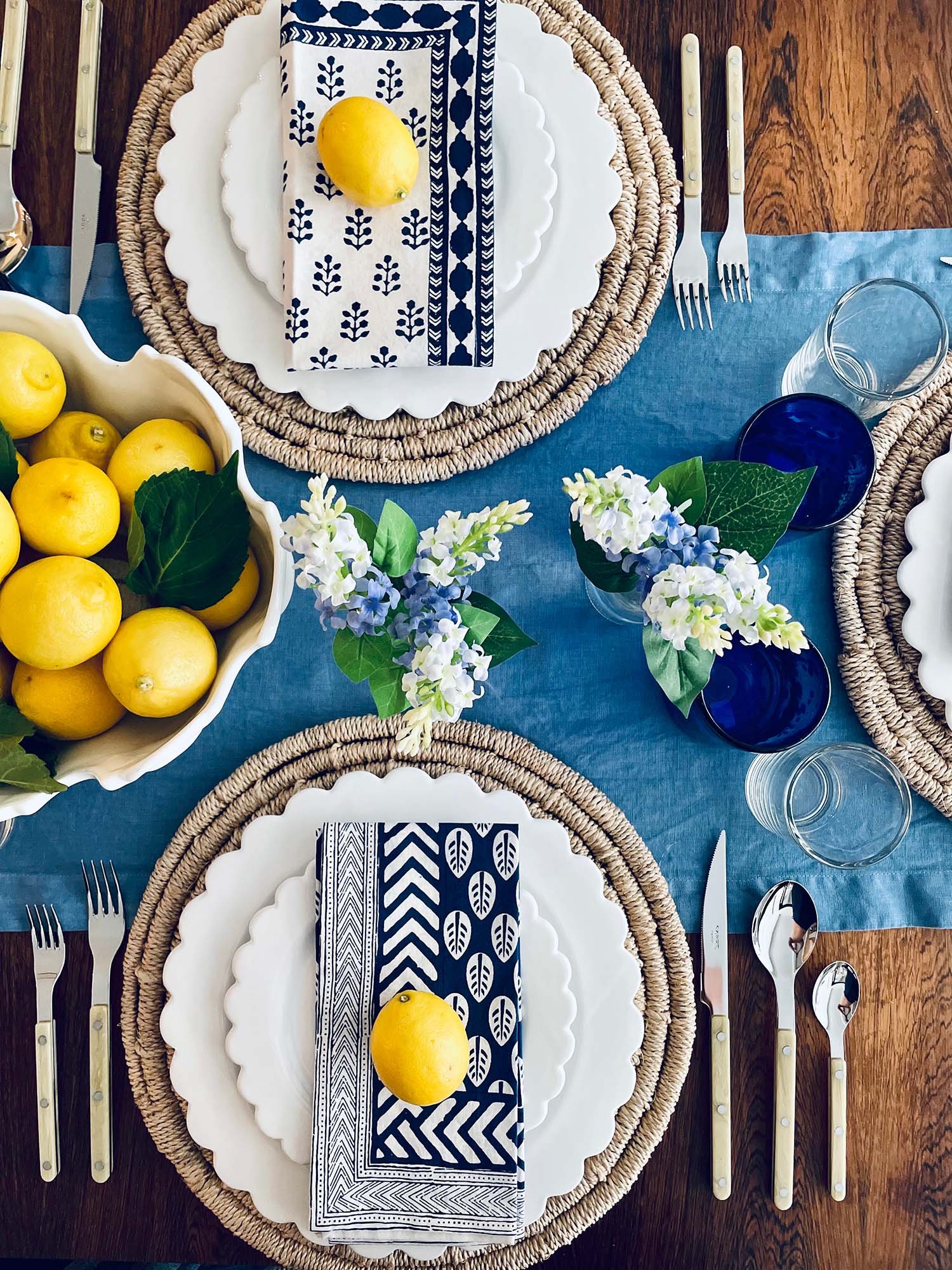 greek inspired lunch table setting