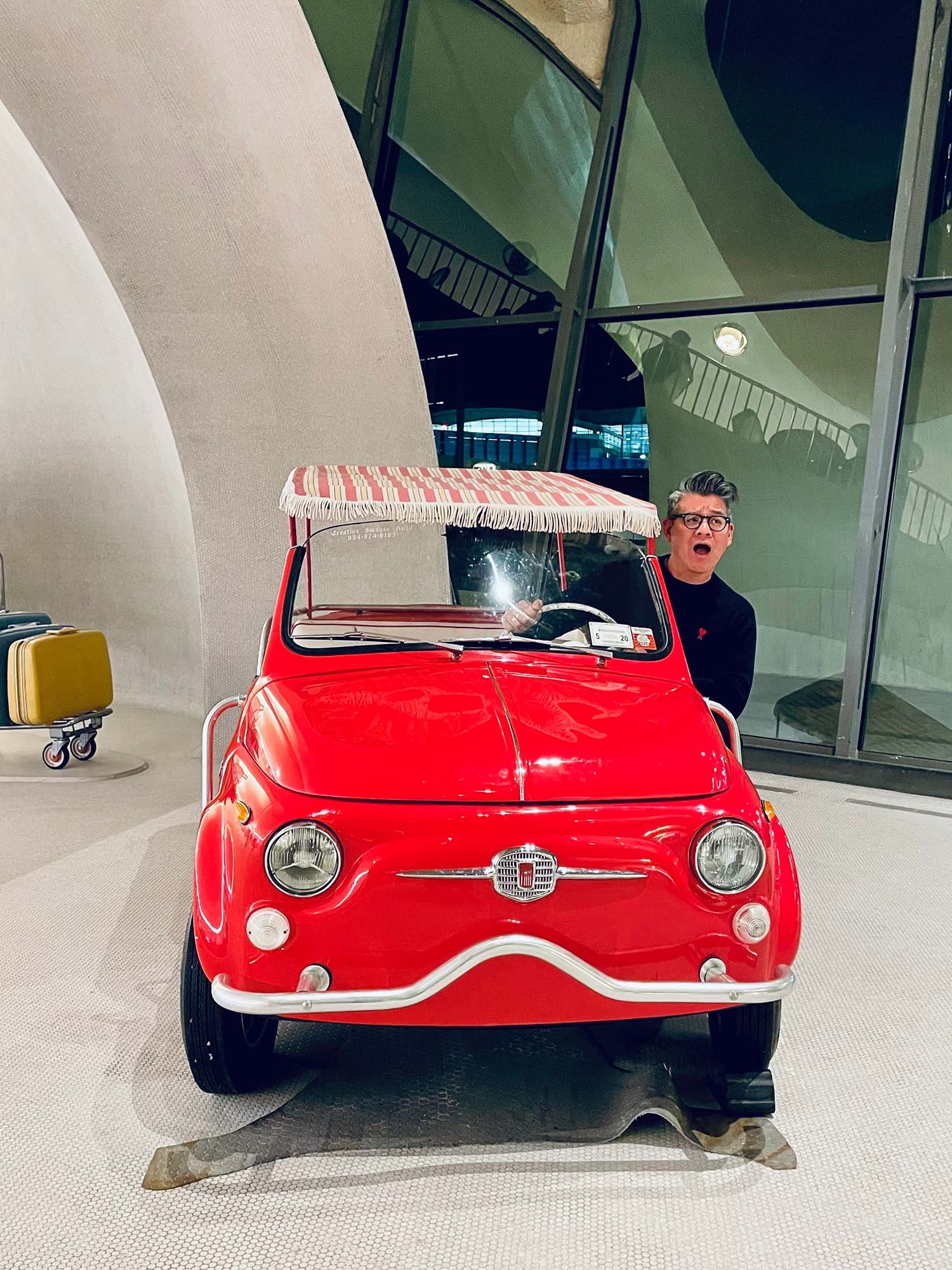 vintage car at twa hotel