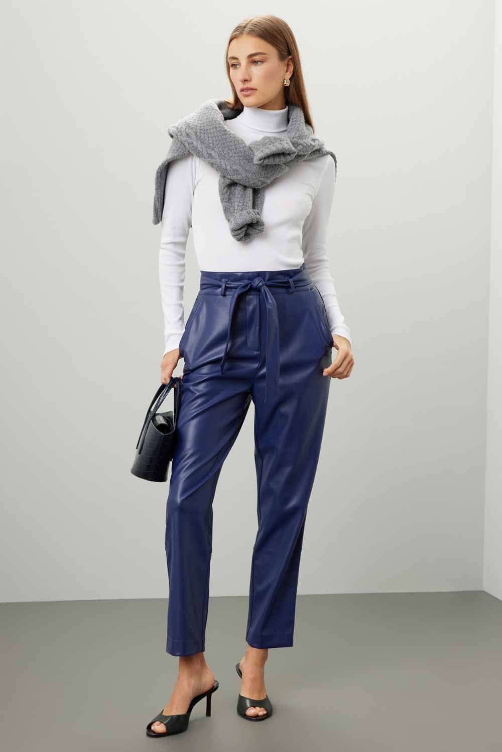 Leather Split Hem Pants by Peter Som Collective for $45