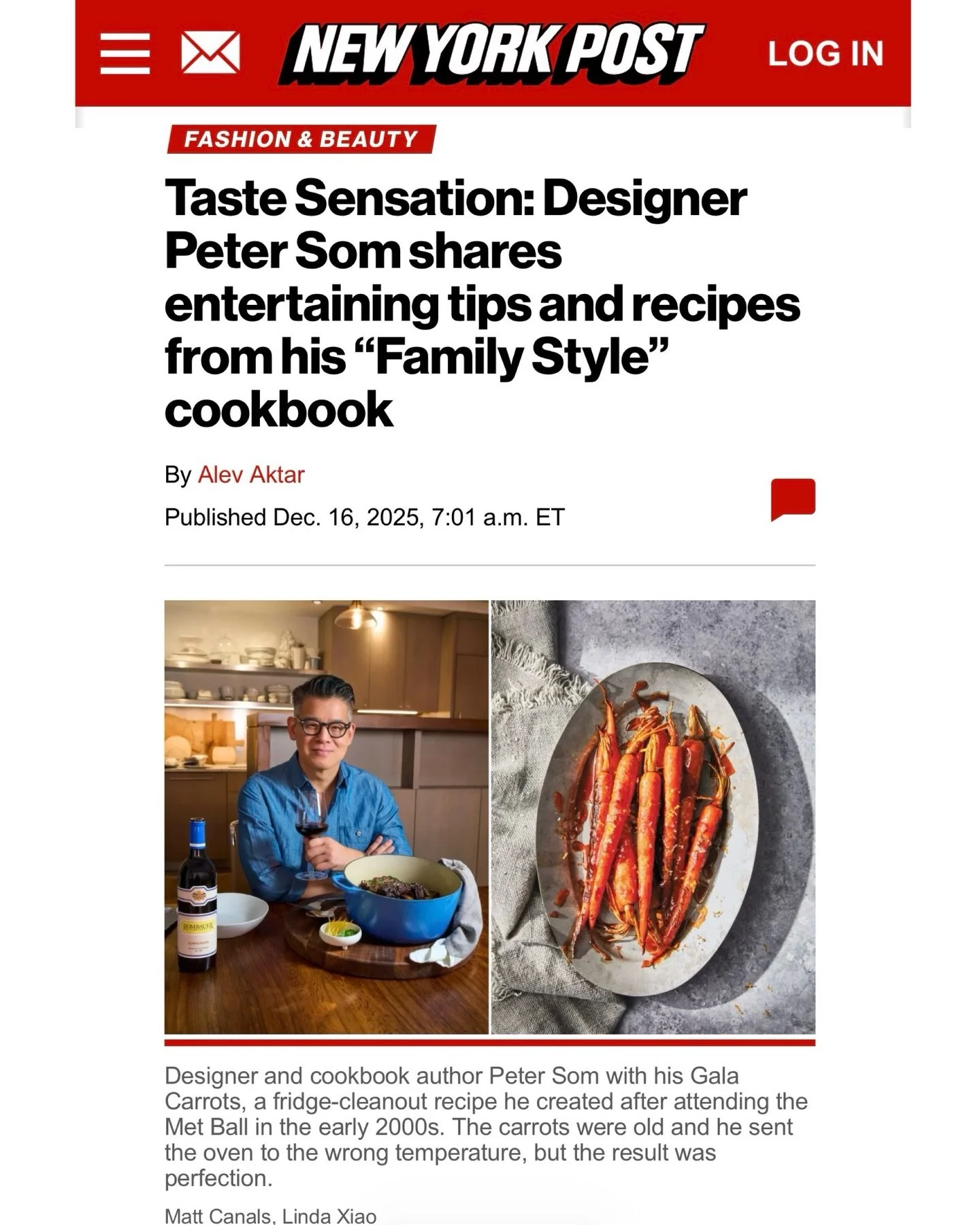Read all about it! 📰 I chat with @nypost about all things FAMILY STYLE. See my stories for more! Thank you @aktara1 🙏🏽✨
.
.
.
#petersom #familystylebypetersom #cookbook #nypost #dinner #entertaining #food #recipes #yum