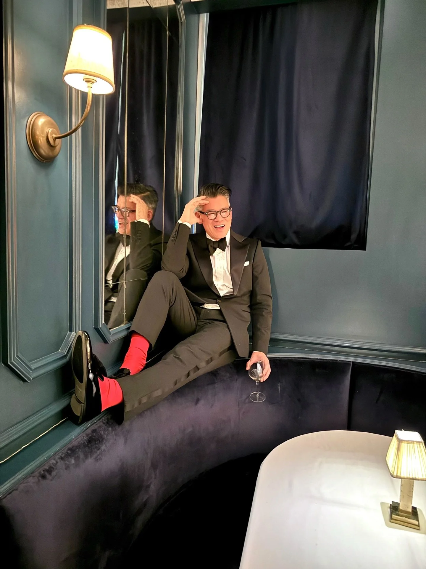 Supper club 🍽️ A night to remember- black tie family dinner chez @angiekmar @restaurantlebnyc ✨ P&acirc;t&eacute;, oeufs mayonnaise, oysters, pot au feu, profiteroles and the best company. Merci, Angie! ✨
.
.
.
#petersom #restaurantleb #angiemar #we