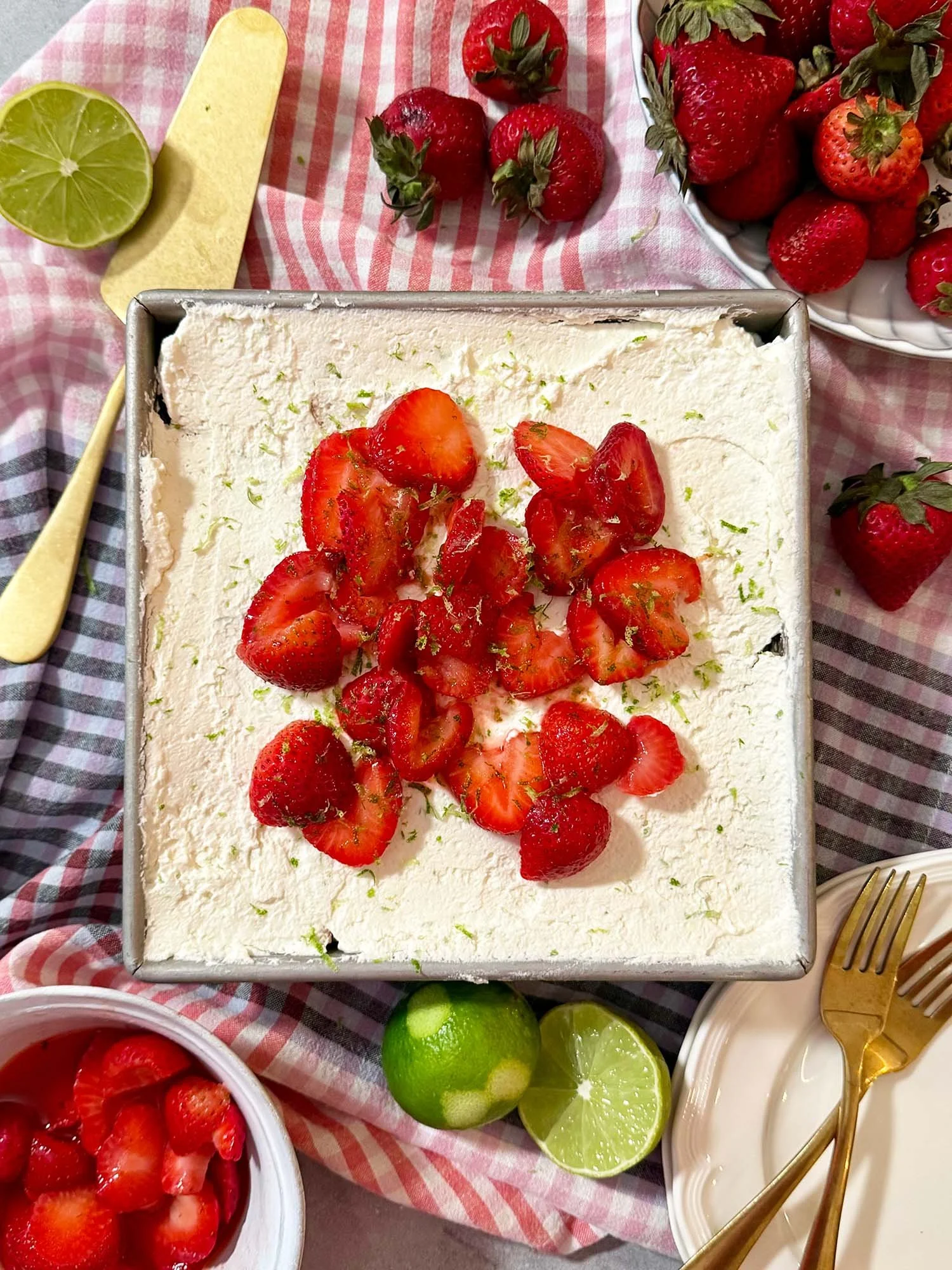 Coconut Lime Strawberry Icebox Cake