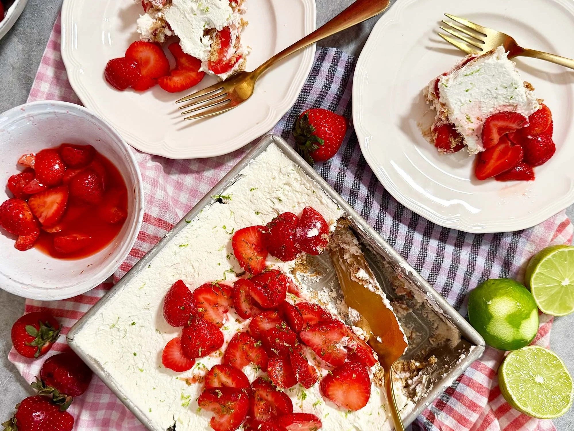 icebox cake strawberry coconut lime