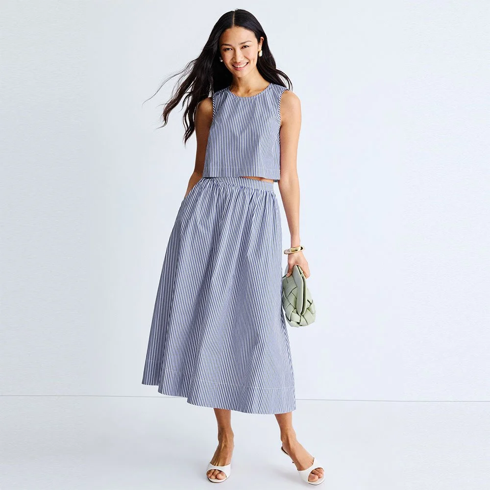 Peter Som x RTR Pinstripe Midi Skirt