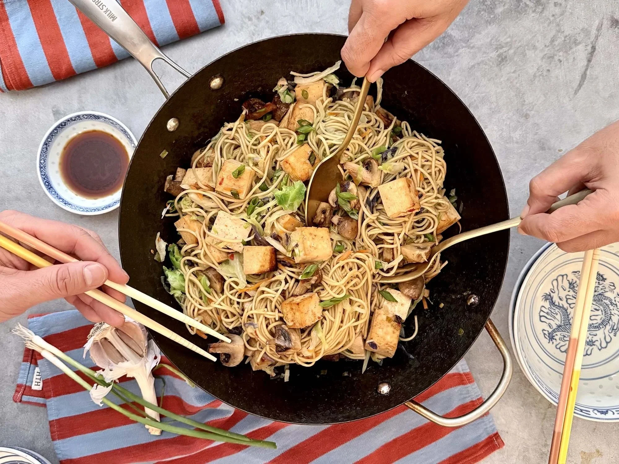 Tofu and Mushroom Lo Mein