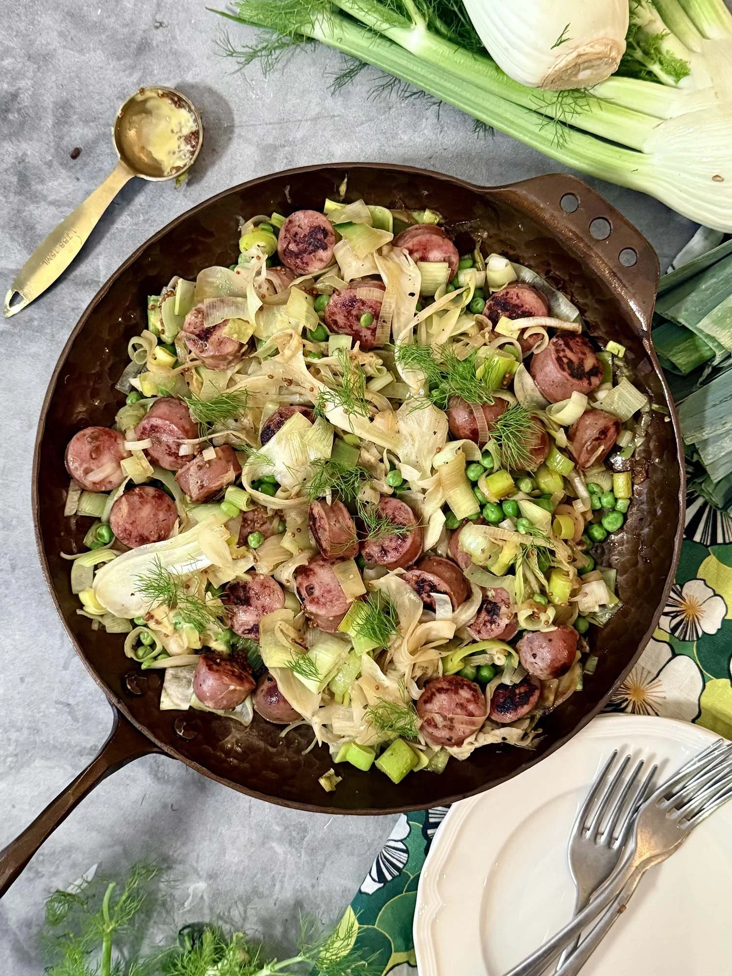 Sausage with Leeks and Fennel