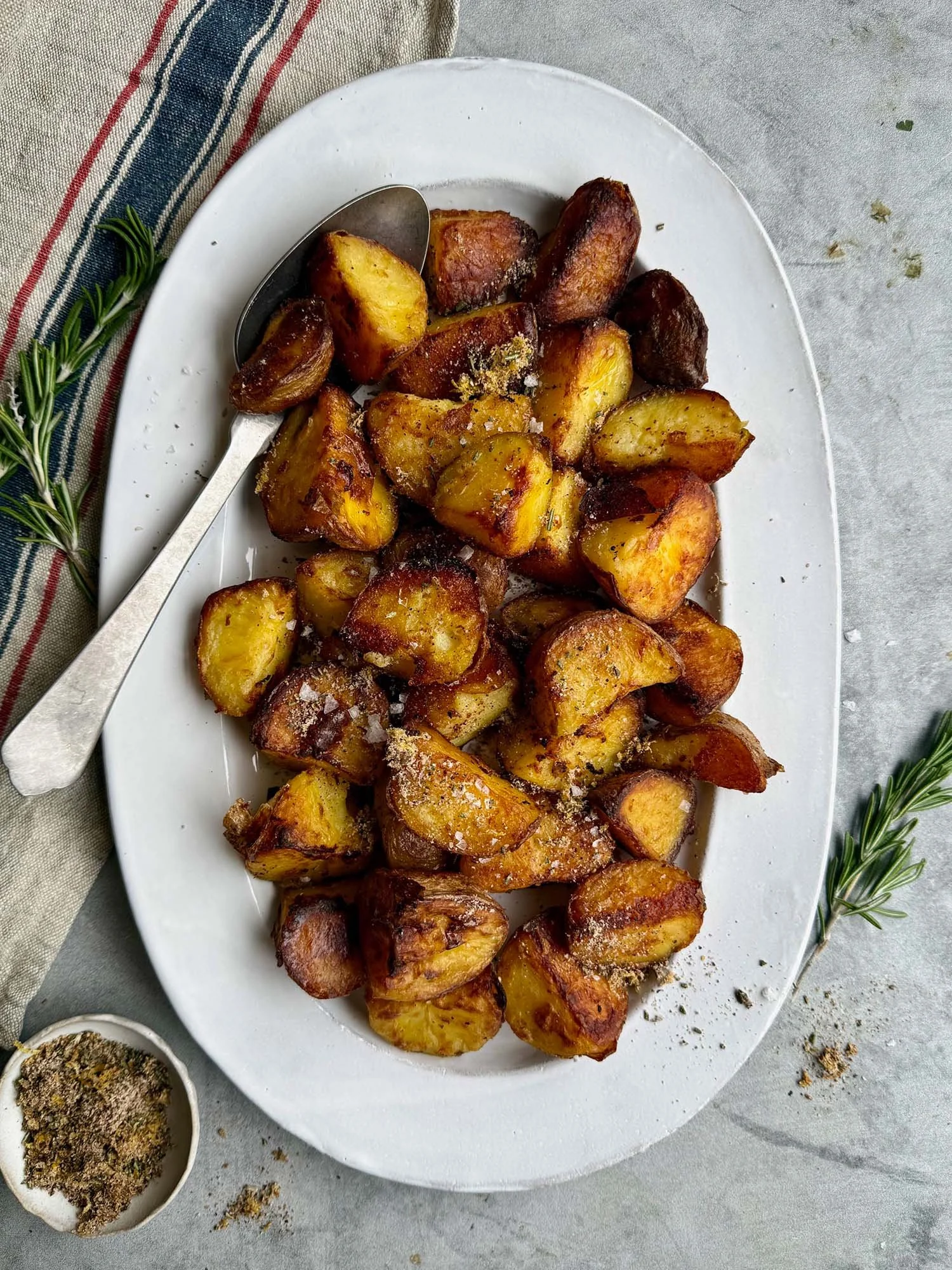 Crispy Potatoes with Five Spice Rosemary Salt