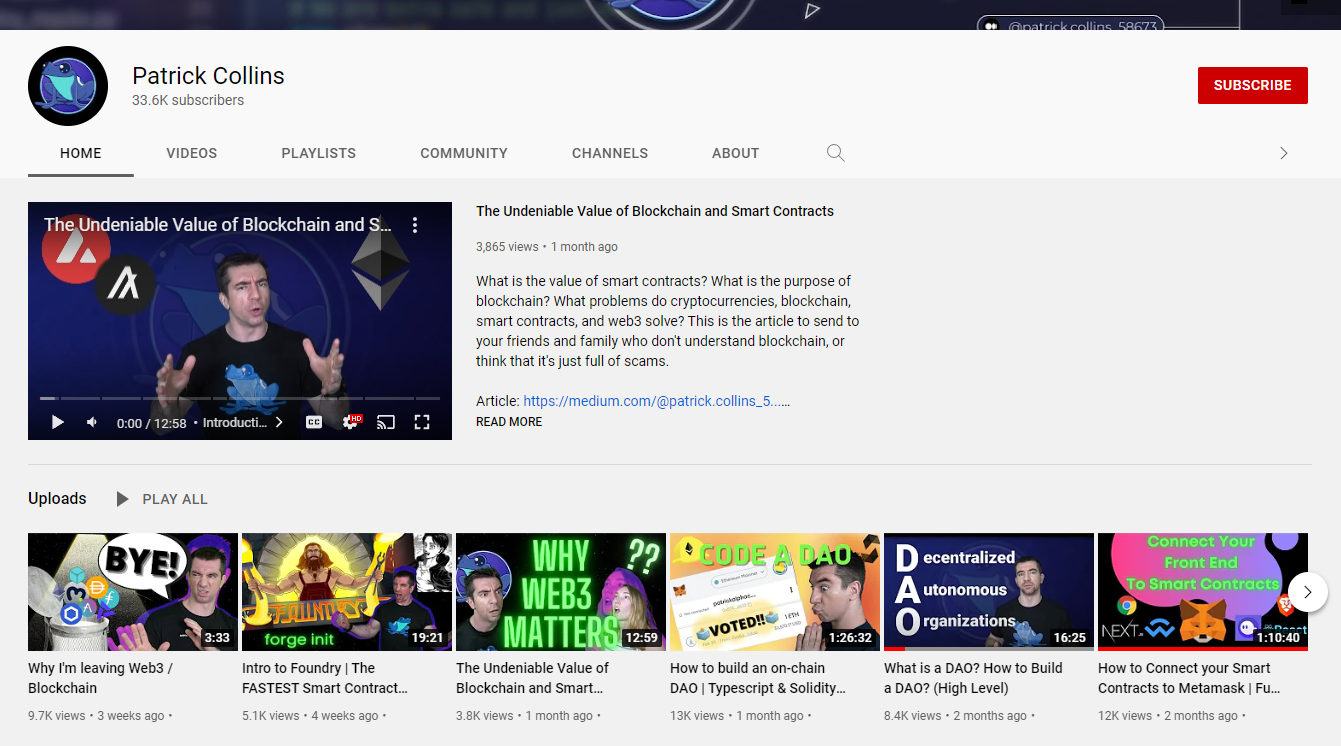 YouTube Channel - February 2022 - Present