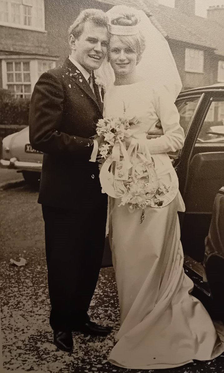 Peter and Carole Venn on their wedding day