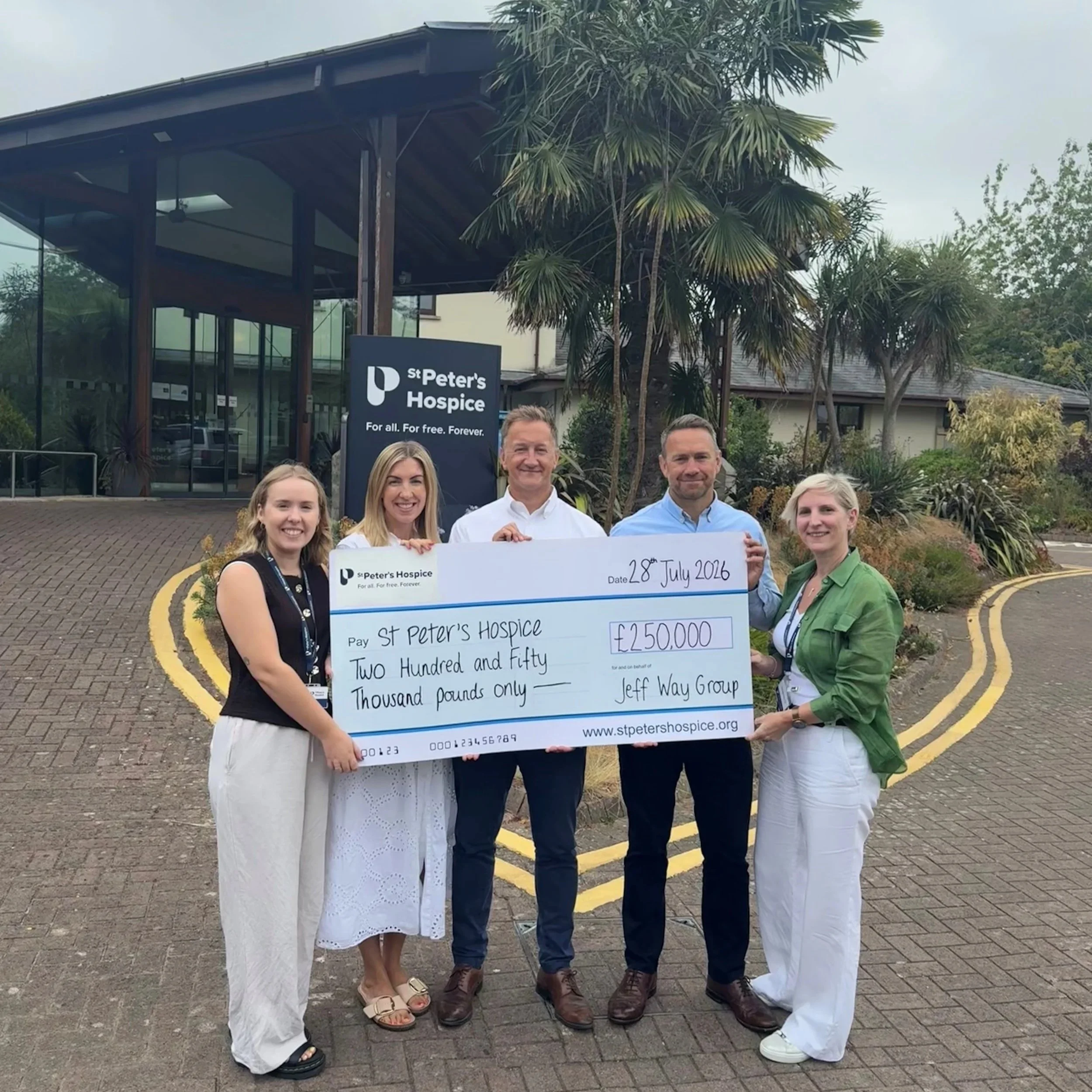 St Peter's Hospice celebrates Jeff Way group as fundraising milestone tops £250,000