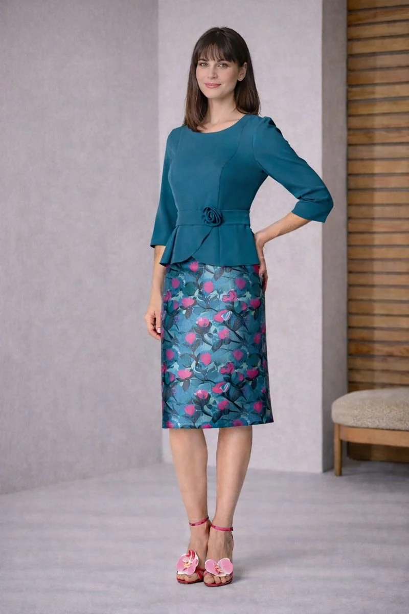 Vestido midi falda estampada Carfi