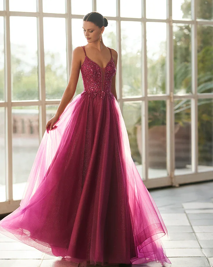 Vestido pedrería y tull Marfíl