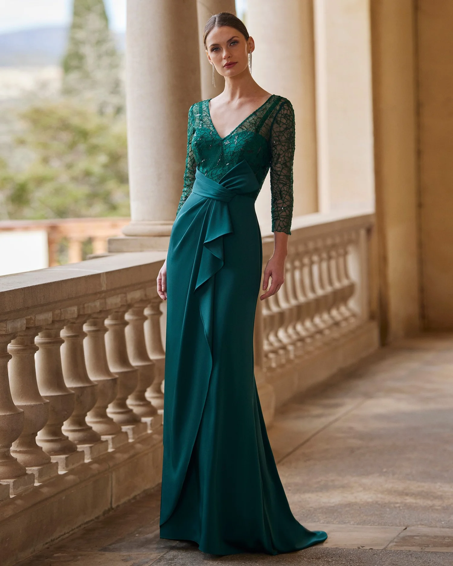 Vestido Couture Club Largo Volantes — Hedera Novias