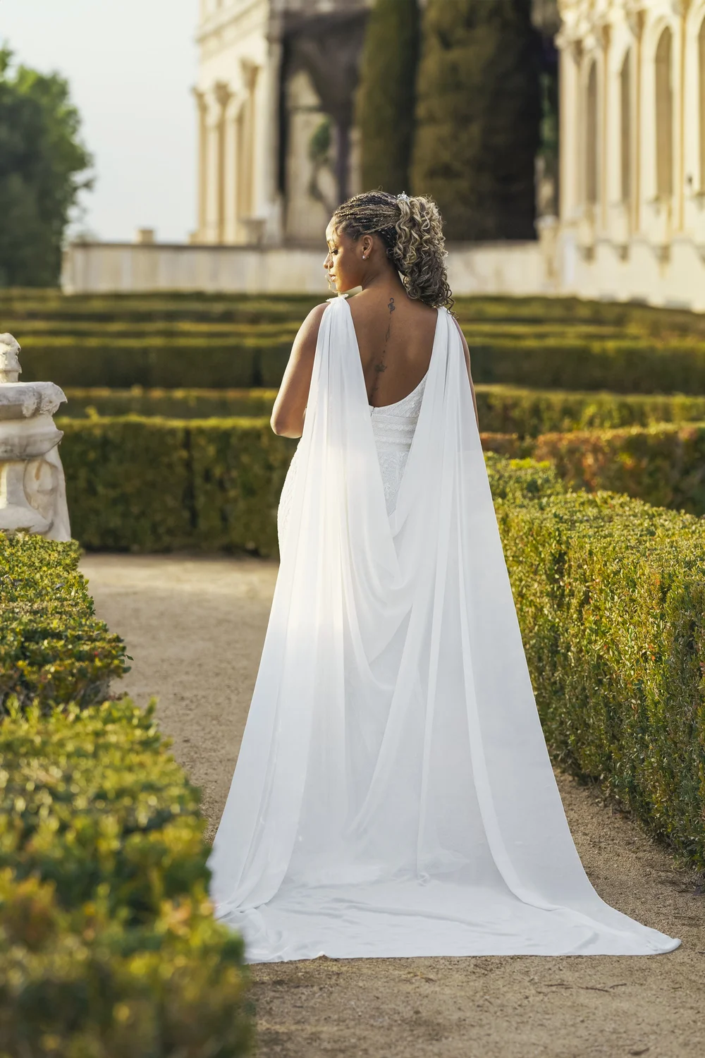 Vestidos Novia Civil Novia Con Capa Capa Vestido Novia Muselina