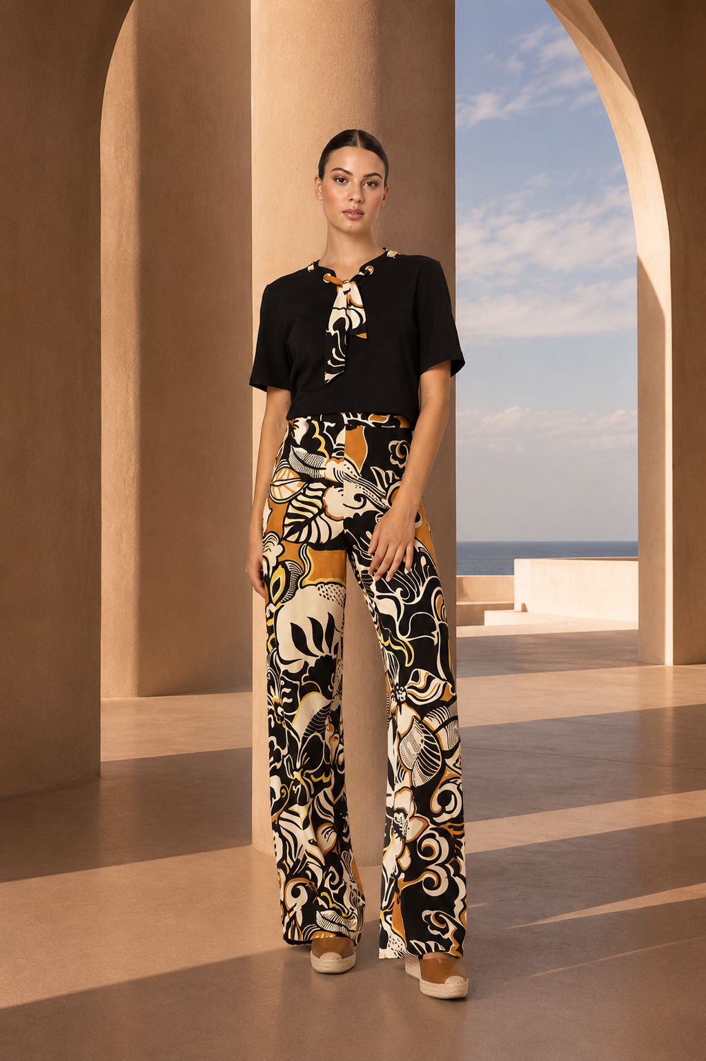 Conjunto camiseta lazo y pantalón Arggido