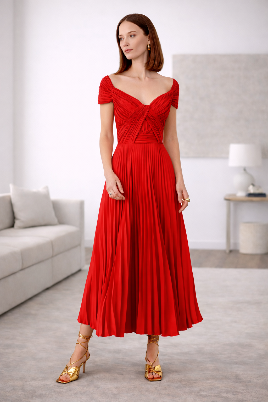 Vestido Carla Ruiz Midi Plisado