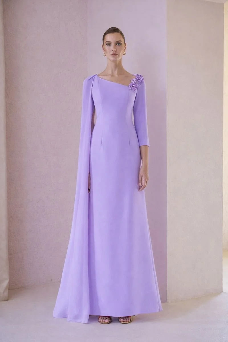 Vestido largo caida gasa Carla Ruiz