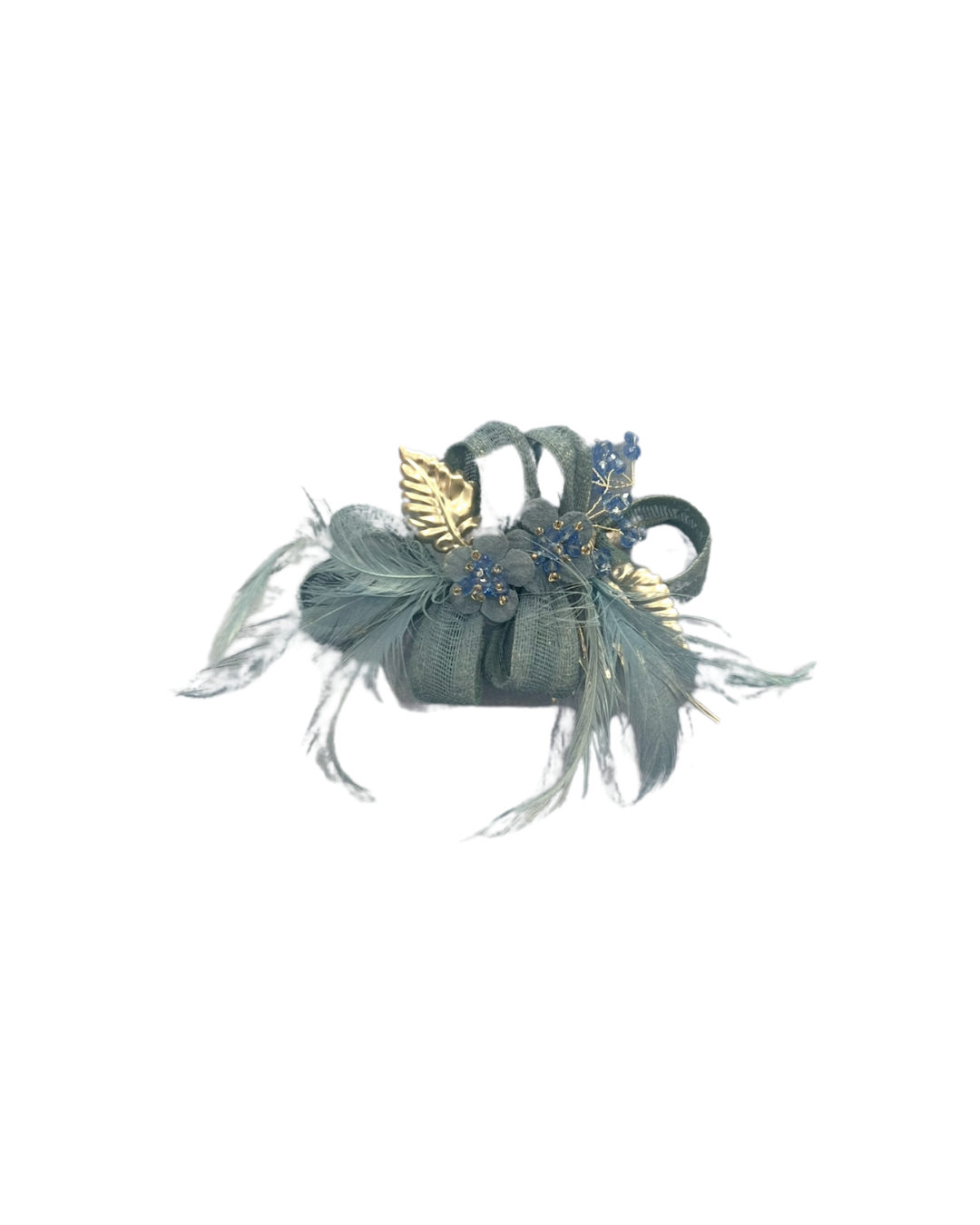 Tocado azul y plata
