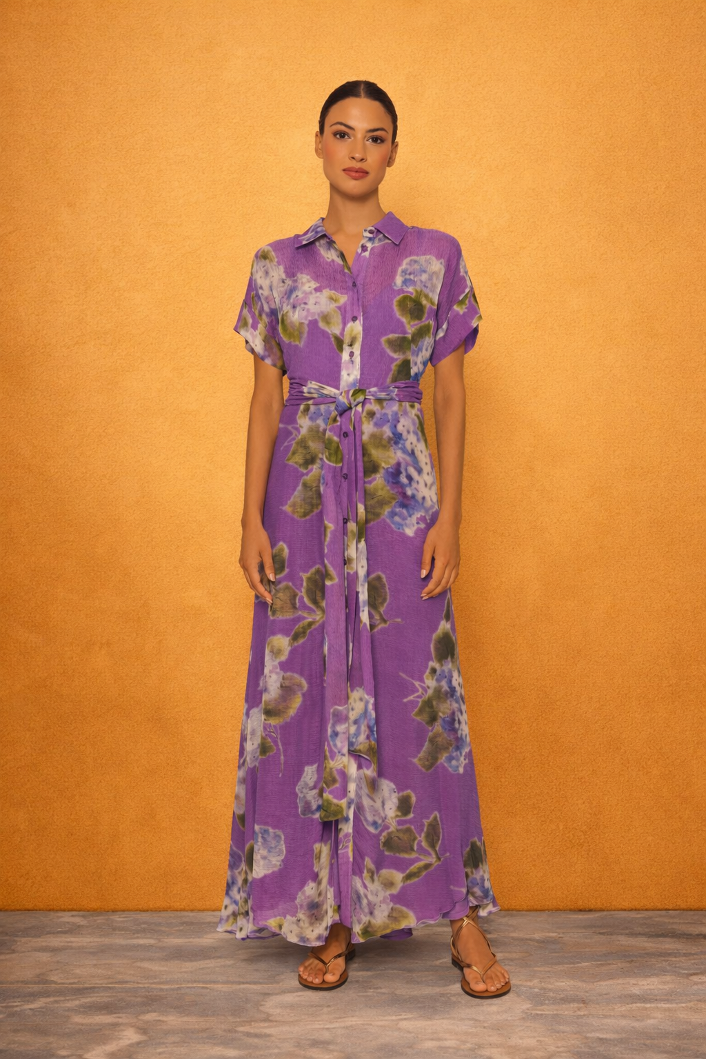 Vestido camisero estampado Arggido