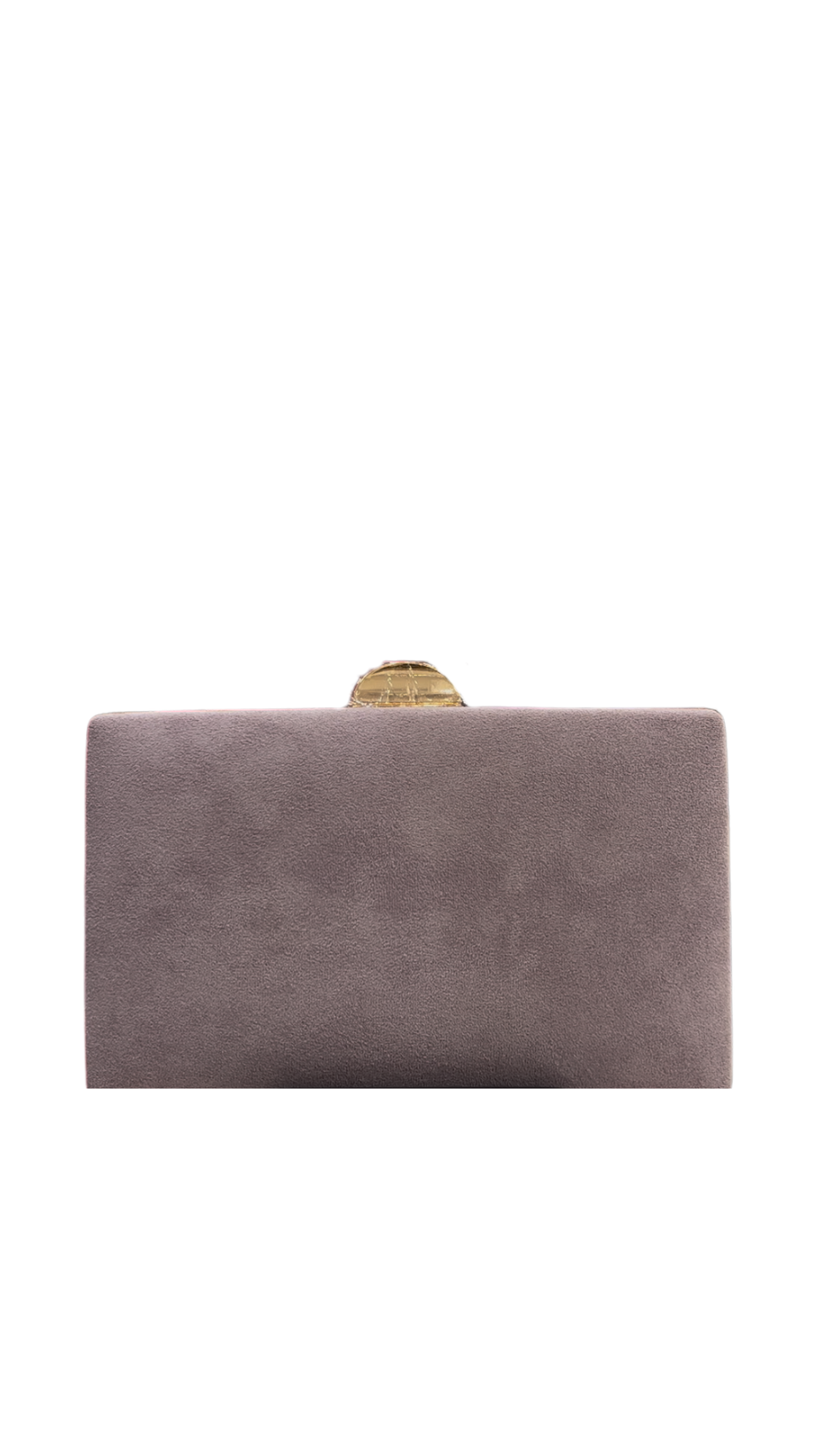 Bolso ante lila con cierre dorado