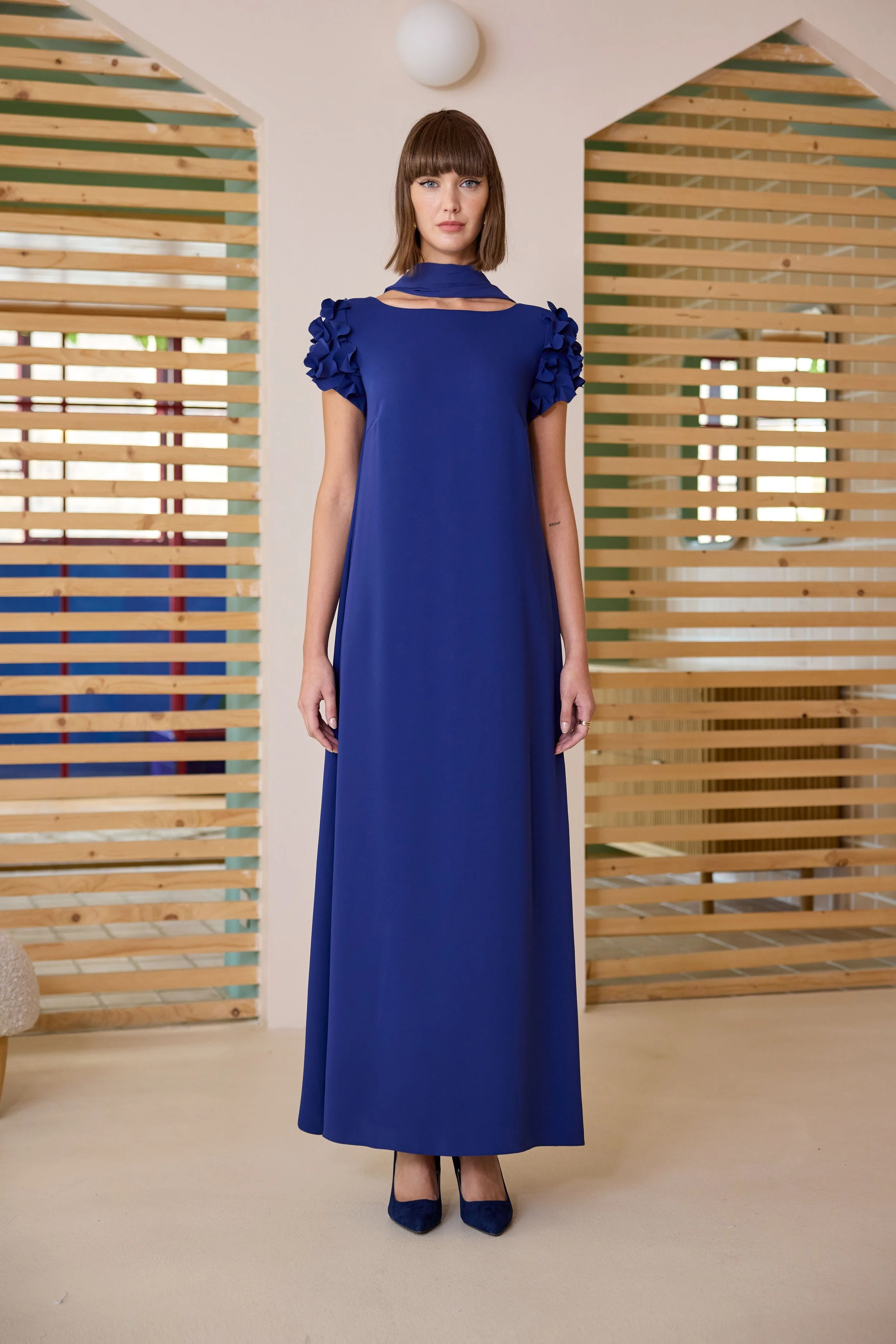 Vestido largo con fulard Carla Ruiz