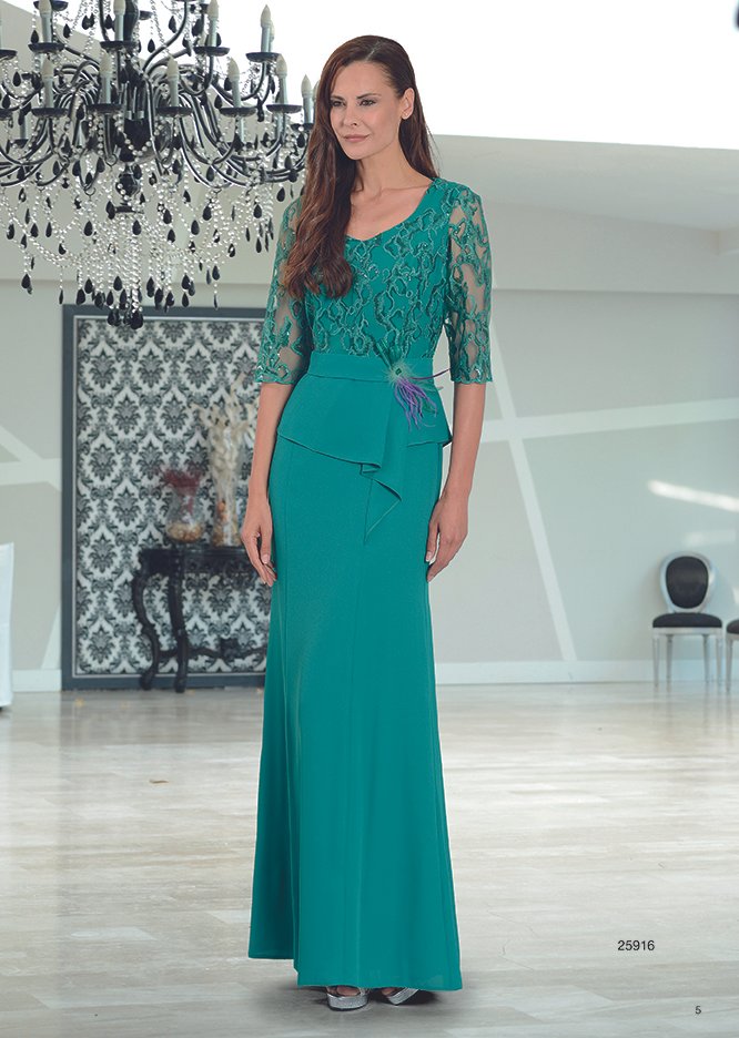 Vestido encaje y lentejuelas Carfi