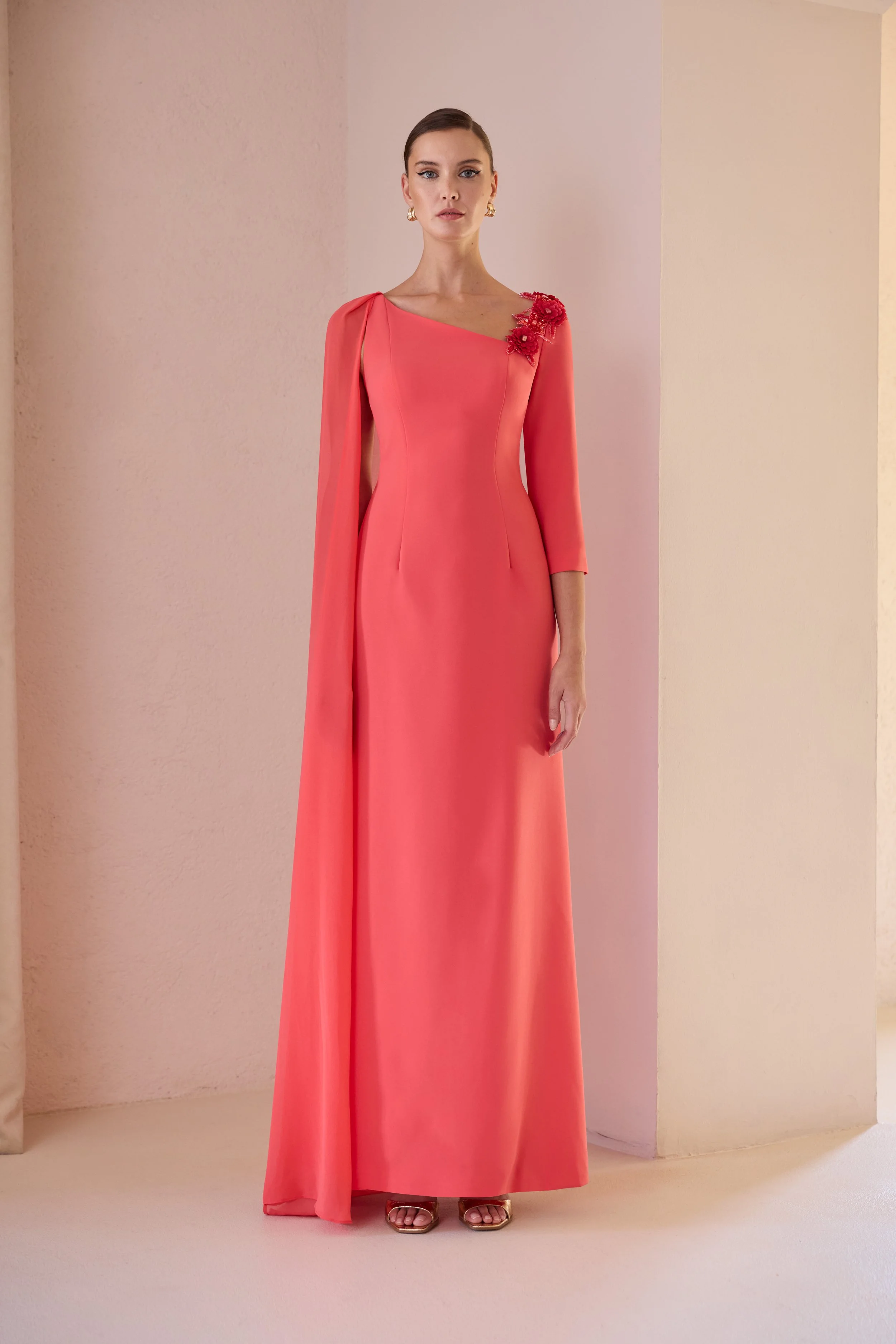 Vestido largo caida gasa Carla Ruiz