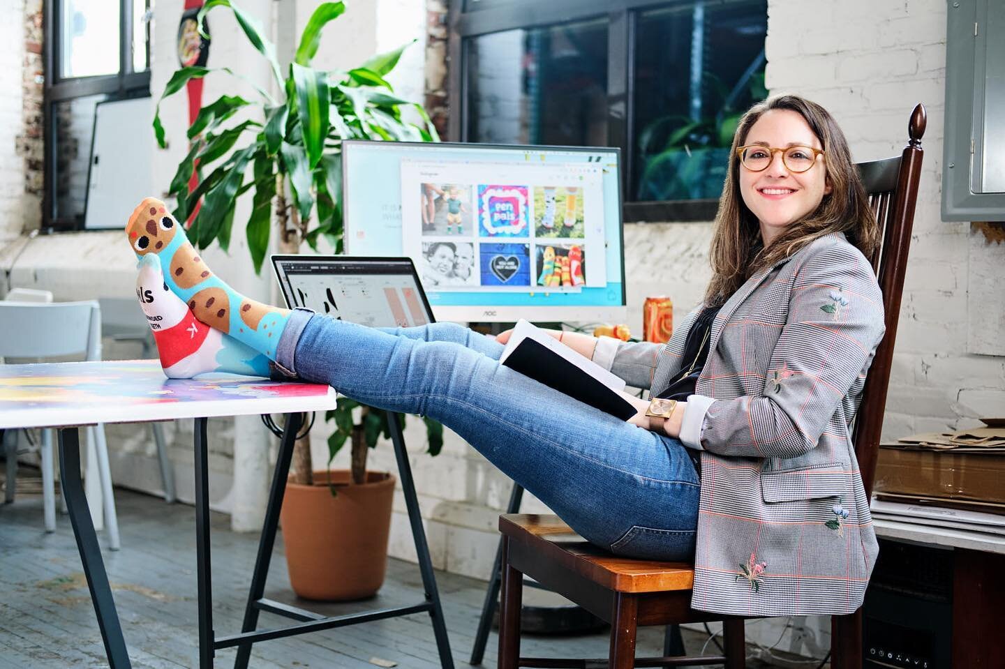 Photo of @palssocks owner Hannah Lavon for @aarp. As a sock connoisseur, this was an extra fun assignment.