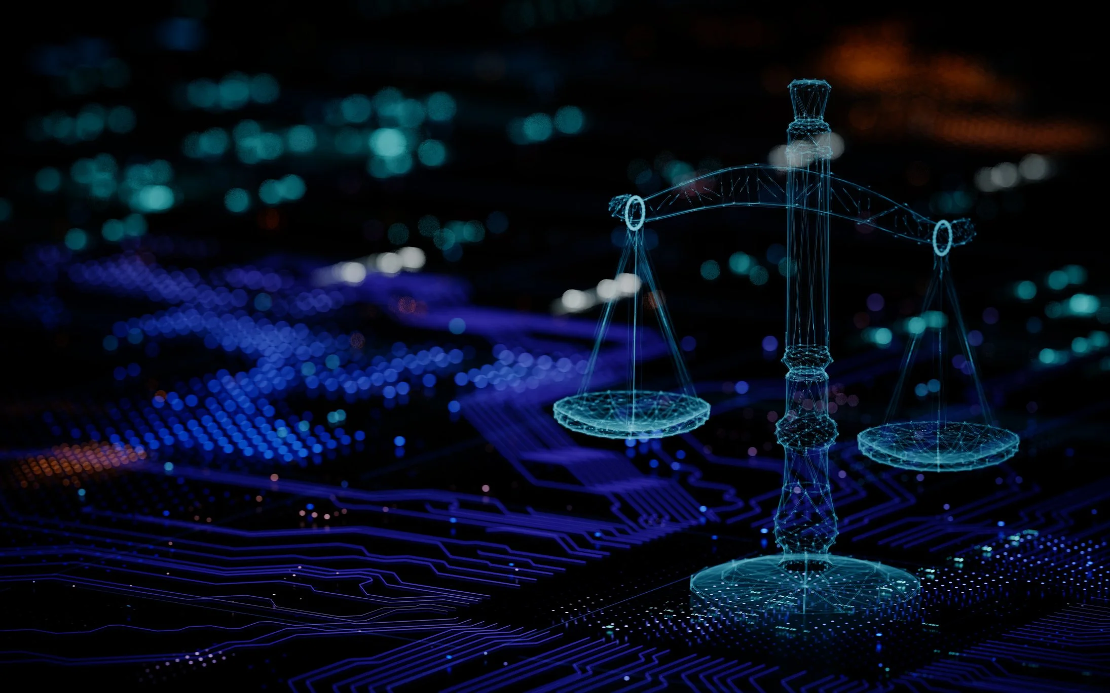 digital style image of scales of regulation and justice