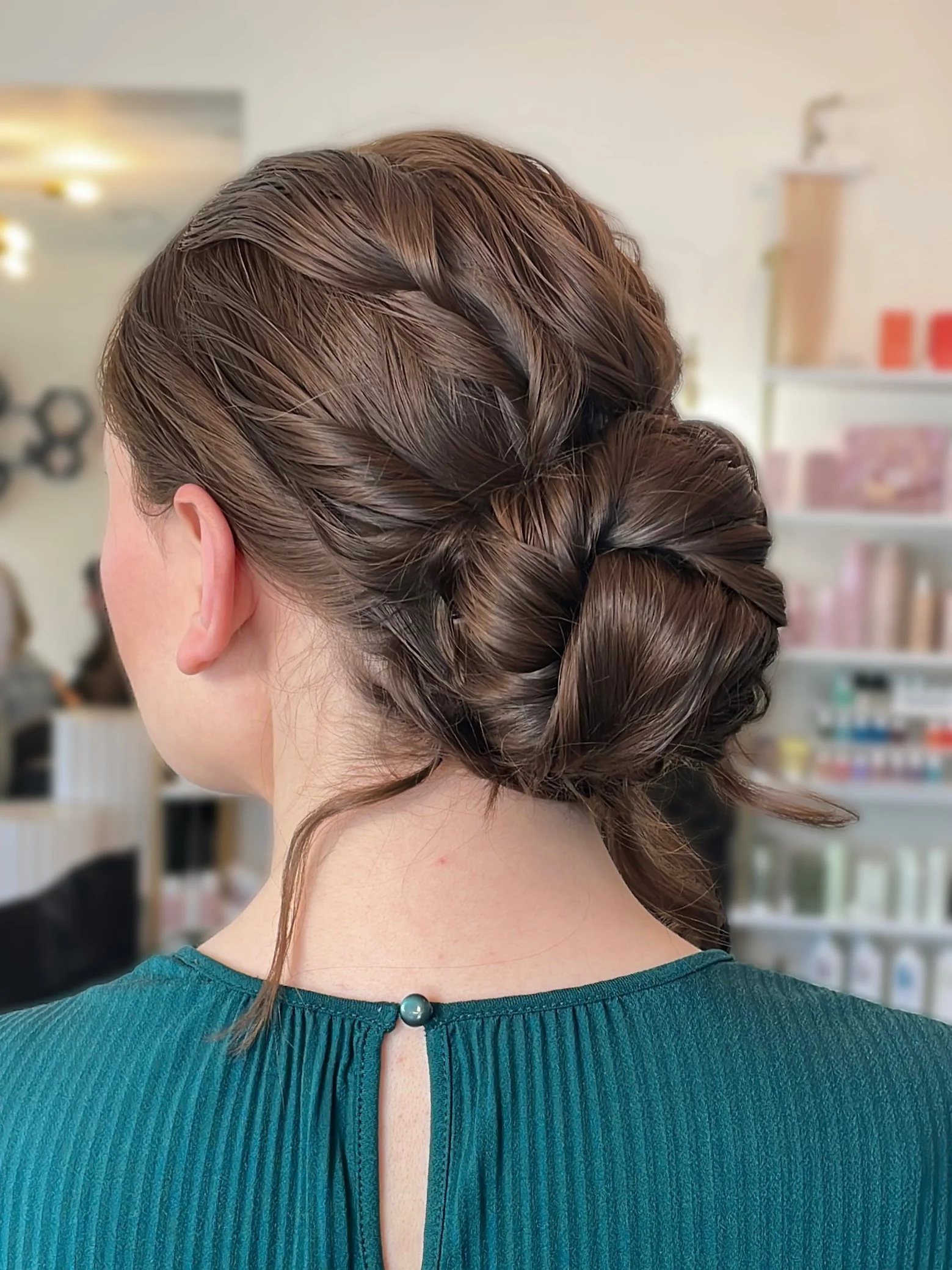 Teal Studio Bridal Hair – Textured Low Bun Updo