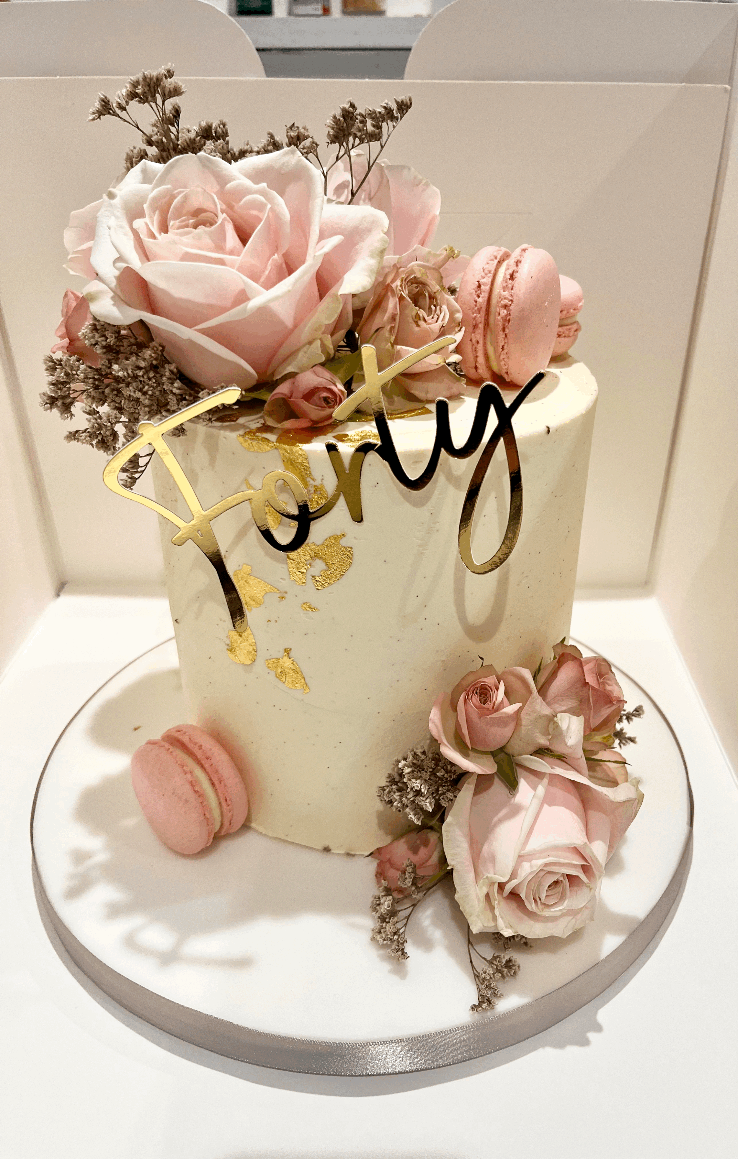 Pink Rose birthday cake