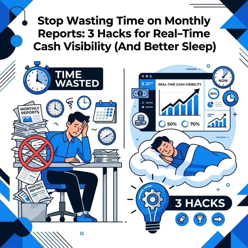 Stop Wasting Time on Monthly Reports: 3 Hacks for Real-Time Cash Visibility (And Better Sleep)
